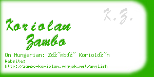 koriolan zambo business card
